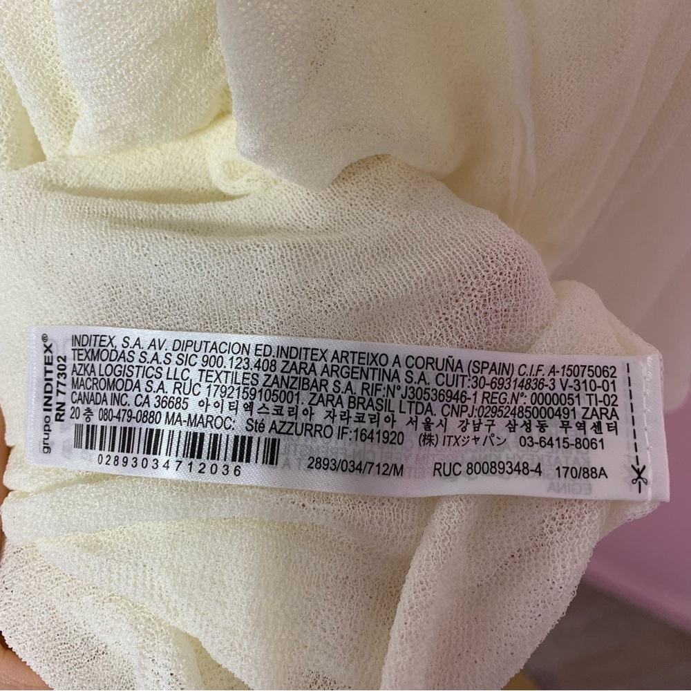 Zara Cream Sheer Scarf Open Sweater M - Picture 11 of 14
